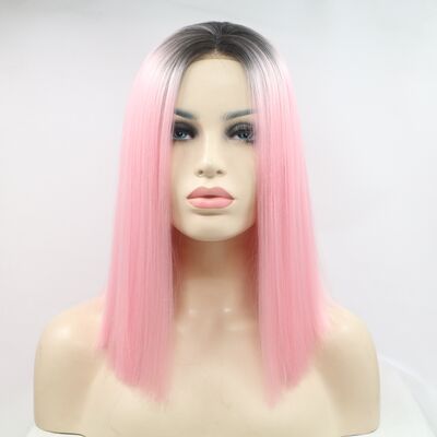 Synthetic Lace Front Mid-length Straight Wig, 12"