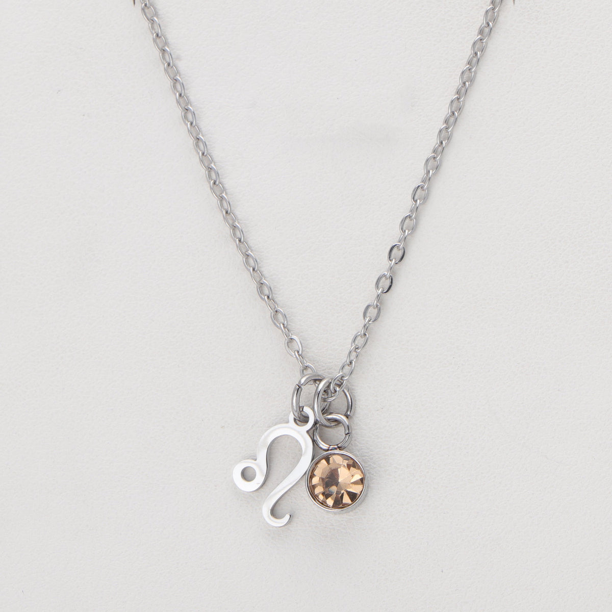 Western Birthstone Necklace With 12 Zodiac Gemstone Pendants