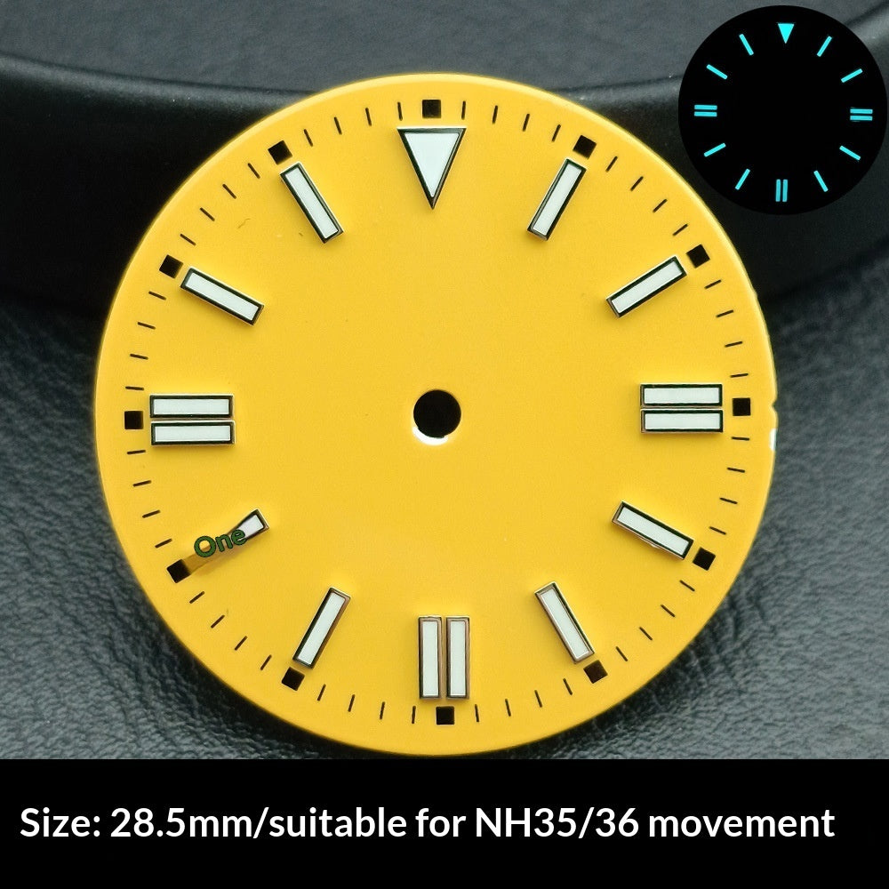 Watch Dial 285 Mm Sunburst Finish With Green Luminous Numerals