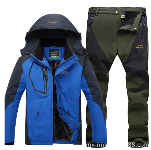 Men's Winter Waterproof Fleece Lined Outdoor Jacket Set