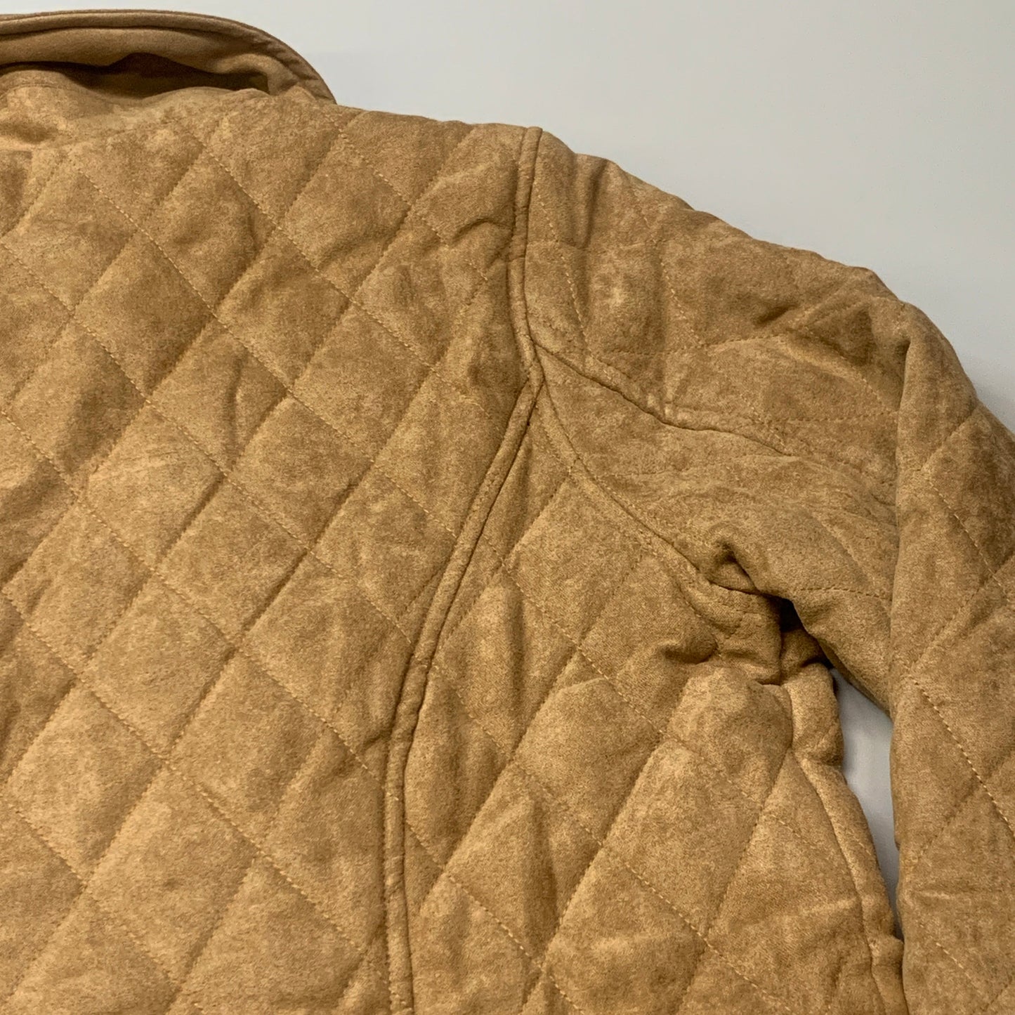 BRIDGE HAMPTON ISSAC MIZRAHI LIVE! Faux Suede Coat Full Snap Up Toffee Size 5X