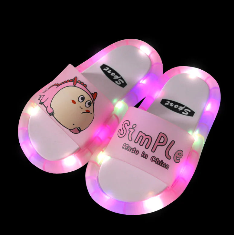 Glowing Dinosaur Cartoon Slippers for Kids