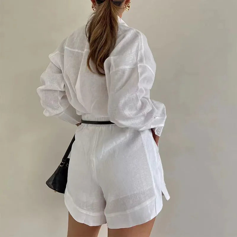Style Loft Collection Sassy and Classy Long-Sleeve Shorts Set