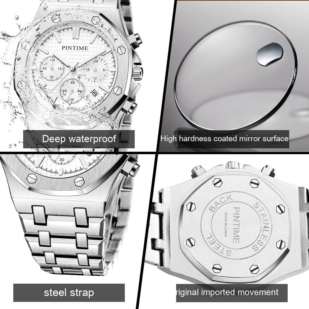 Six-pin Business Casual Fashion Waterproof Quartz Watch