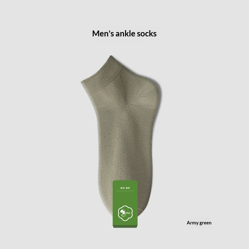 Men's Pure Cotton Odor-Resistant Sweat-Absorbent Mid-Calf Socks For Summer