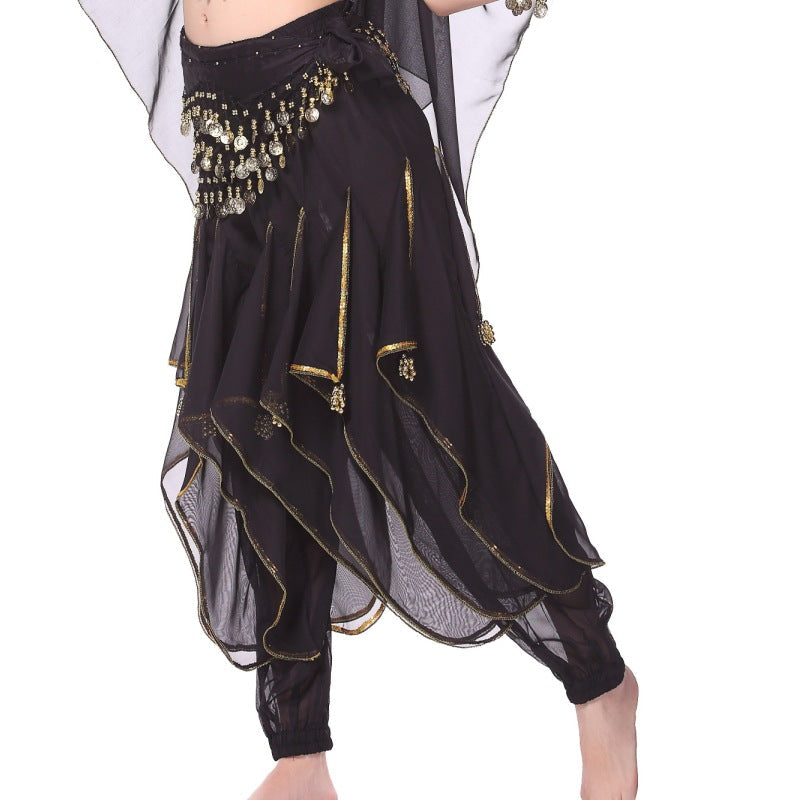 Children's Creative Leg Binding Glitter Chiffon Pants