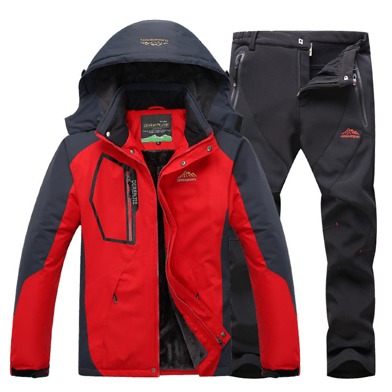 Men's Winter Waterproof Fleece Lined Outdoor Jacket Set