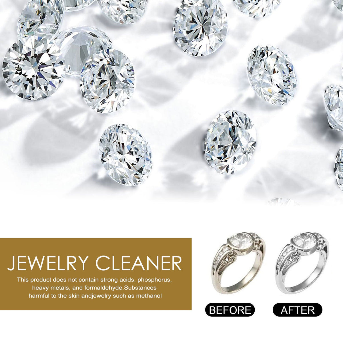 Jewelry Cleaner Cleaning Jewelry Metal Liquid Diamond Necklace Rust And Ash Removal Care Solution
