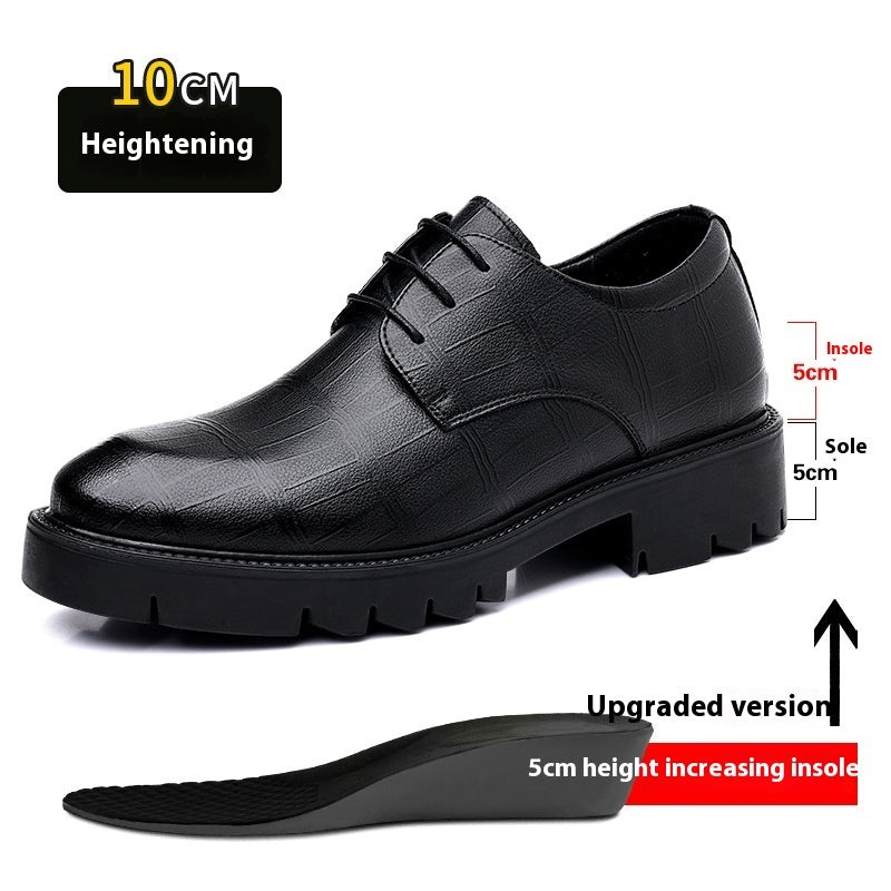 Men's Inner Height Increasing Business Casual Leather Shoes