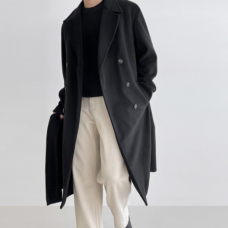 Men's Wool Overcoat, Thick And Loose Wool Jacket