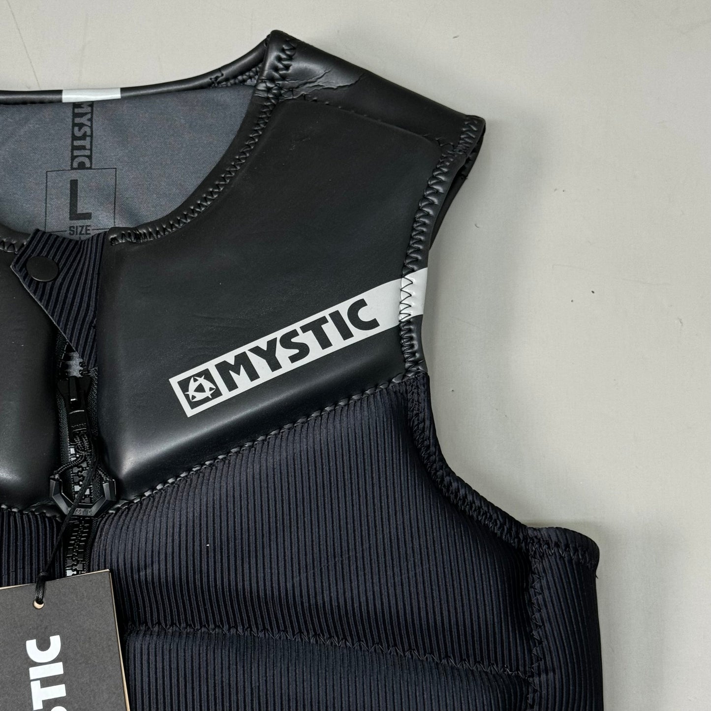MYSTIC Block Impact Vest YKK Front-Zip & Clash Foam Sz L Black 35005.200107