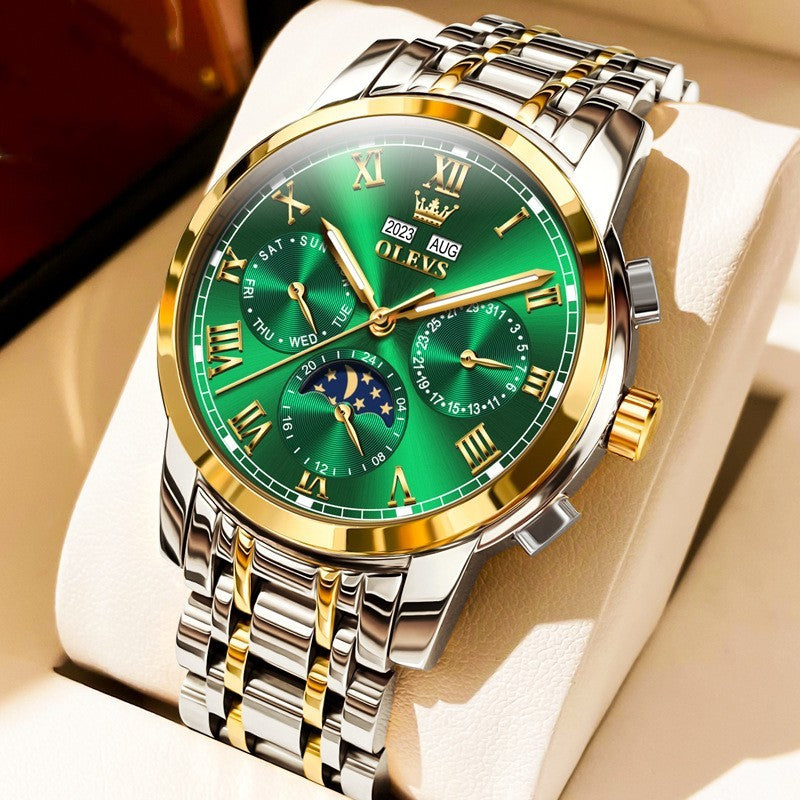 Multifunctional Moon Phase Automatic Waterproof Watch