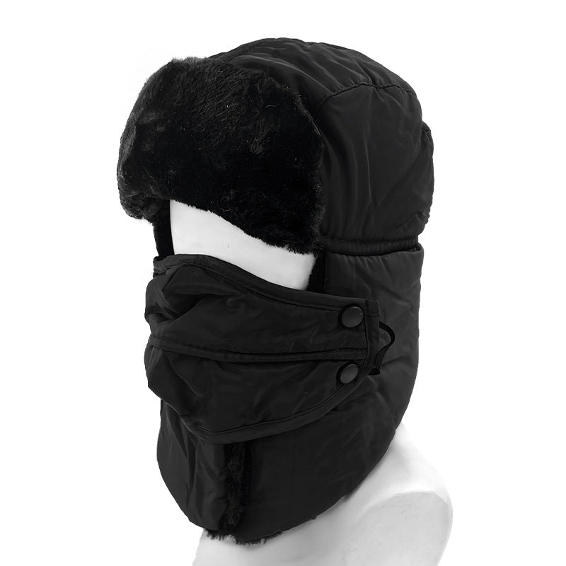 Windproof And Cold-resistant Solid-color Lei Feng Hat With Thickened Fleece For Ear Protection