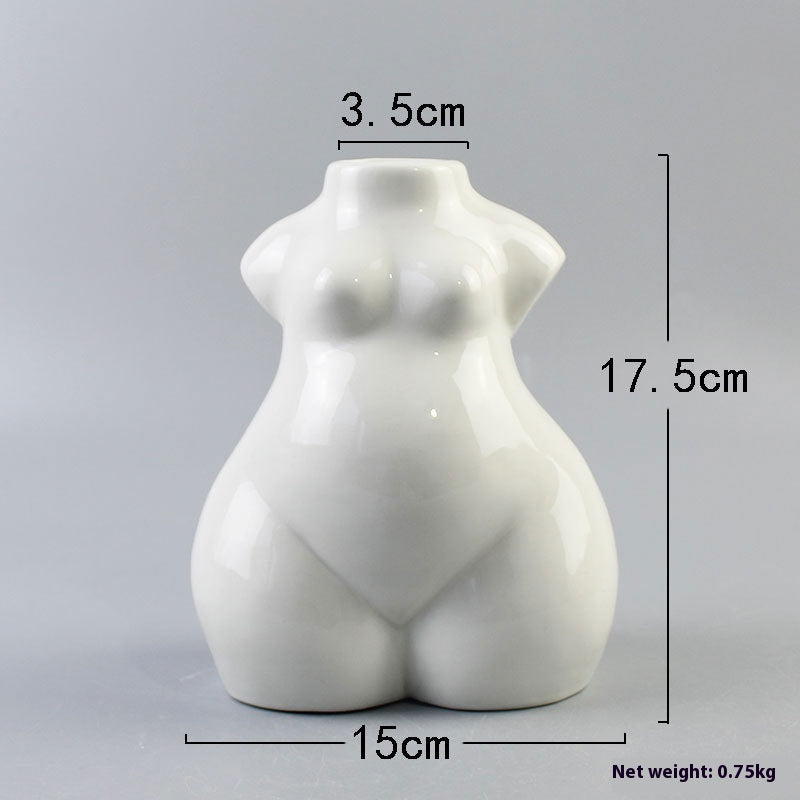 European-style Simple Fat Woman Body Art Ceramic Vase