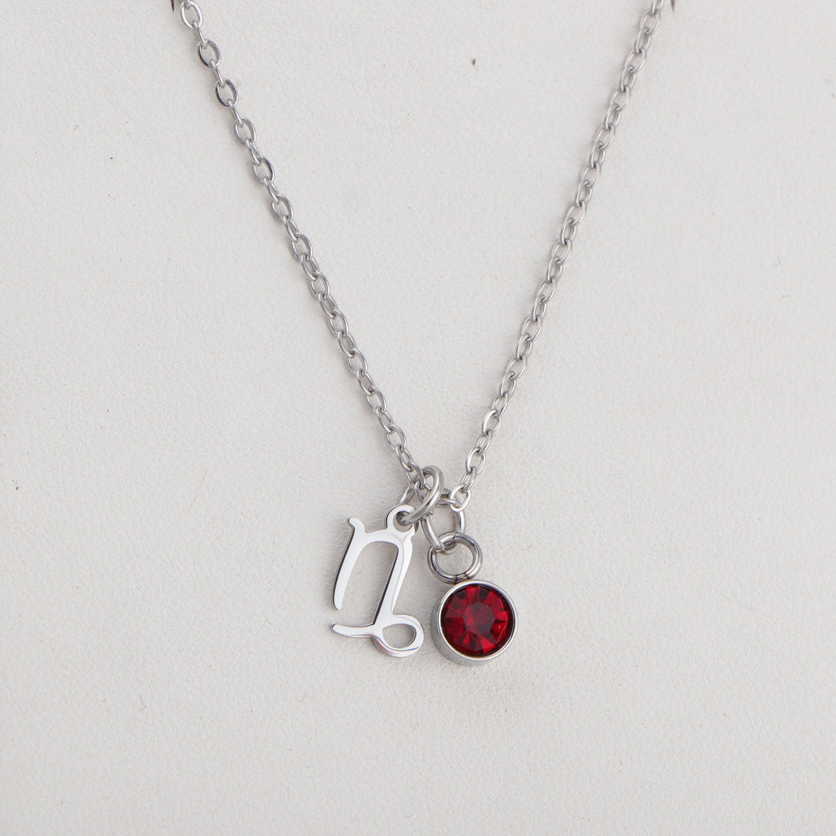 Western Birthstone Necklace With 12 Zodiac Gemstone Pendants