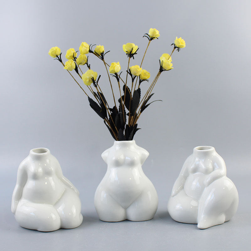 European-style Simple Fat Woman Body Art Ceramic Vase