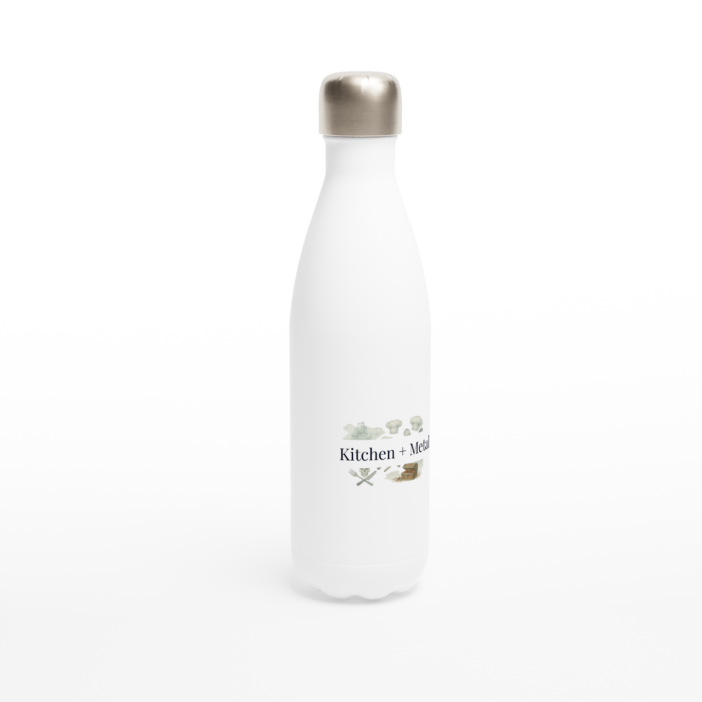 White 12oz Enamel Mug - White 17oz Stainless Steel Water Bottle | Coffee Mugs | Kitchen + Metal