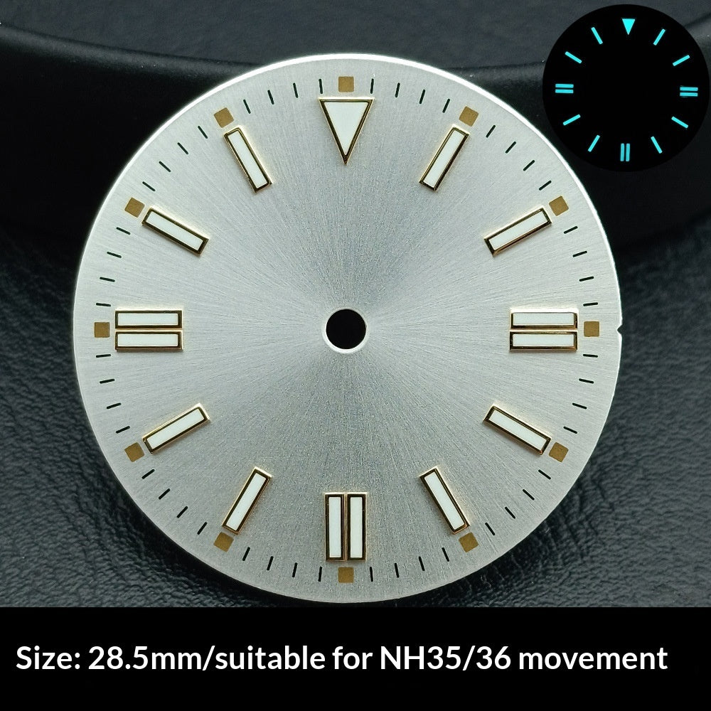 Watch Dial 285 Mm Sunburst Finish With Green Luminous Numerals
