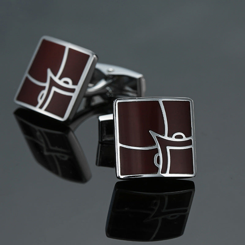 Vintage Pattern Cube Cufflinks