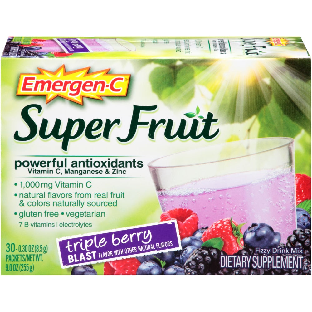Emergen-C Fizzy Drink Mix, Super Fruit, Triple Berry Blast
