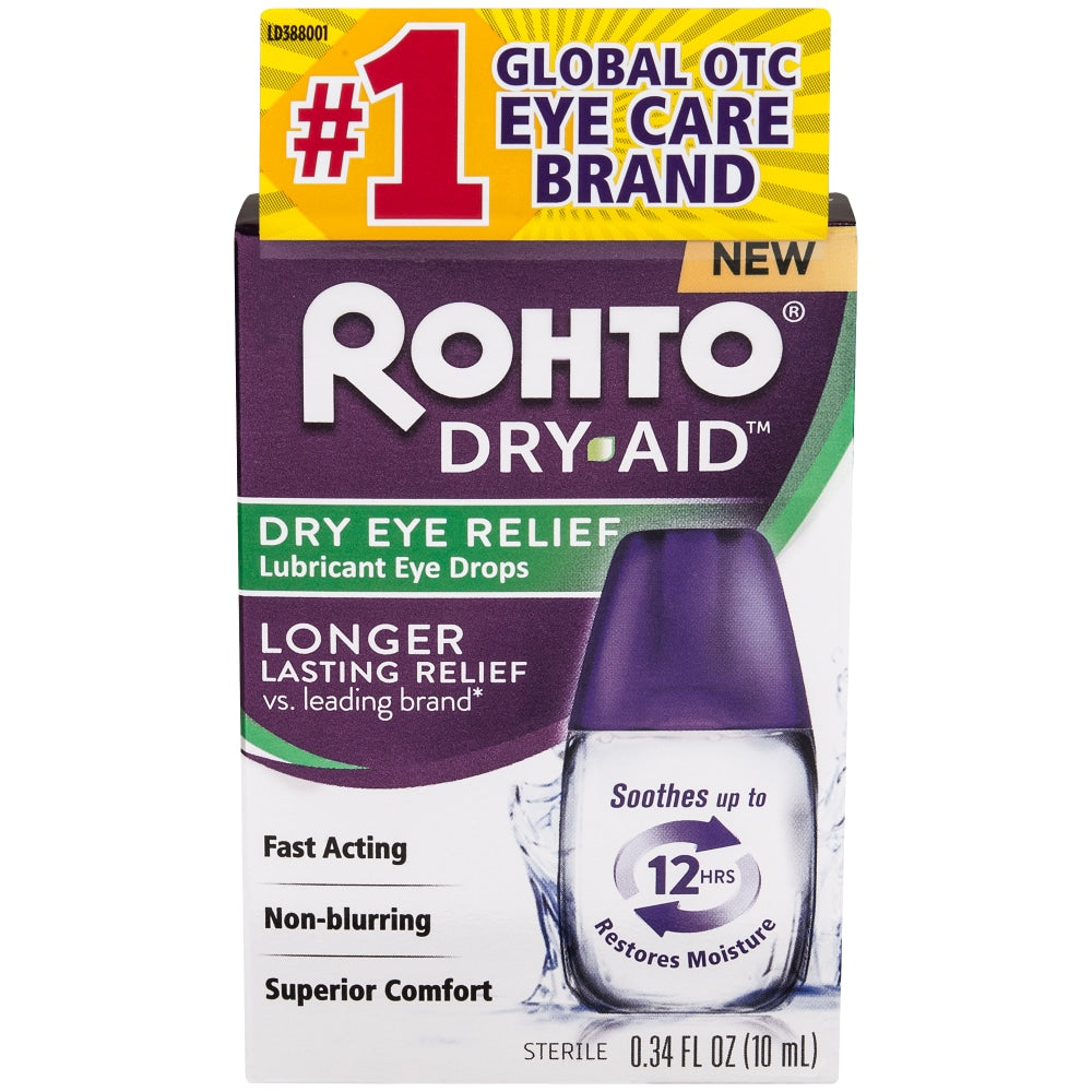 Rohto Dry Aid, Eye Drops, Lubricant, Sterile, 0.34 Fl Oz