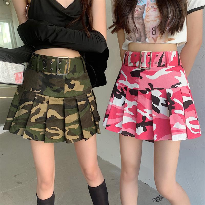 Versatile High-waisted Pleated Mini Skirt For Spring And Fall