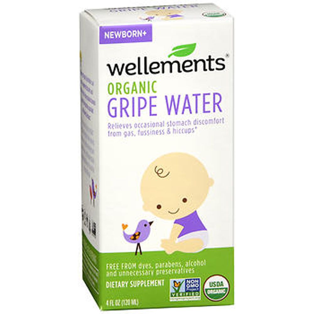 Wellements Organic Gripe Water, Newborn+, 4 fl oz Liquid
