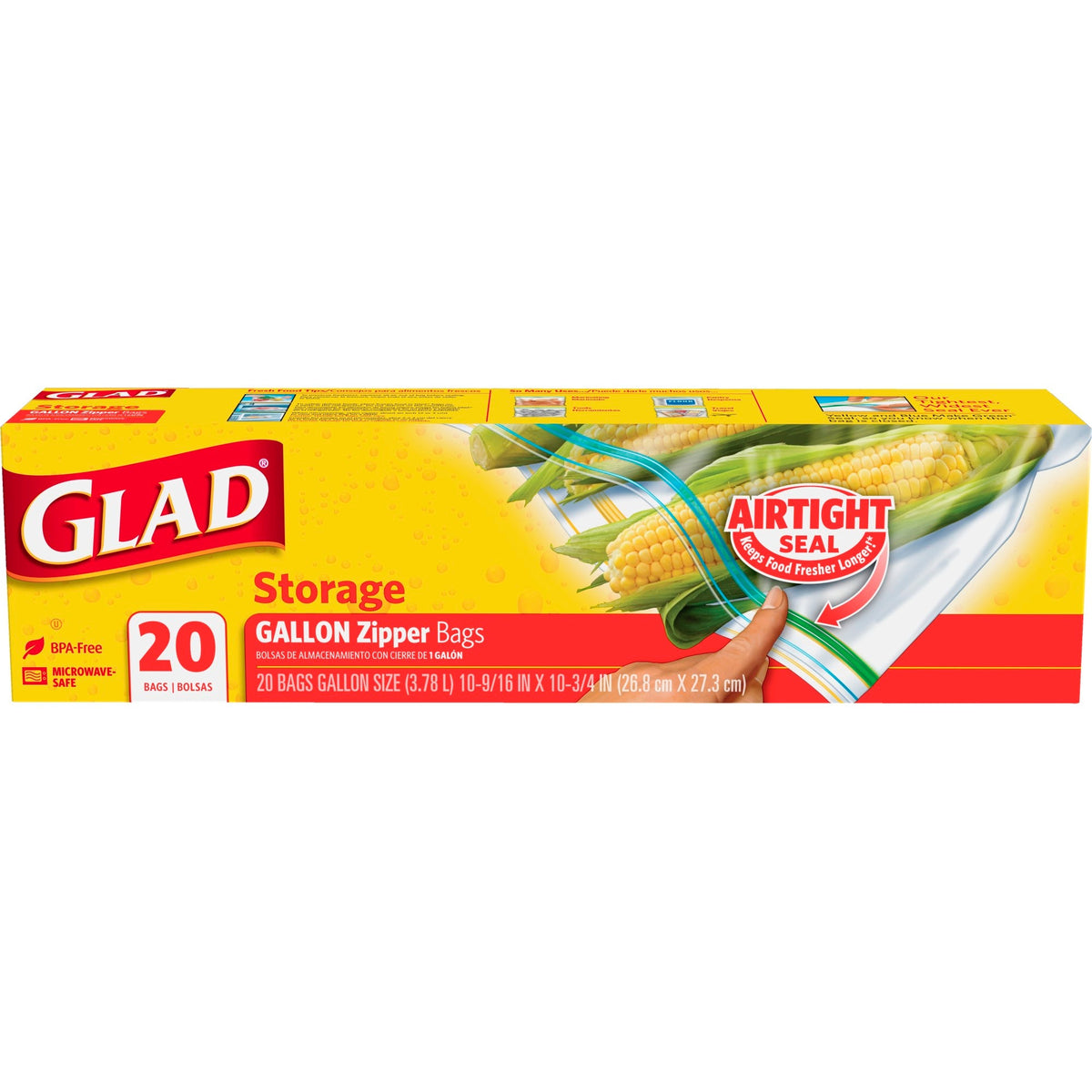 Glad Zipper Food Storage Freezer Bags Gallon Size