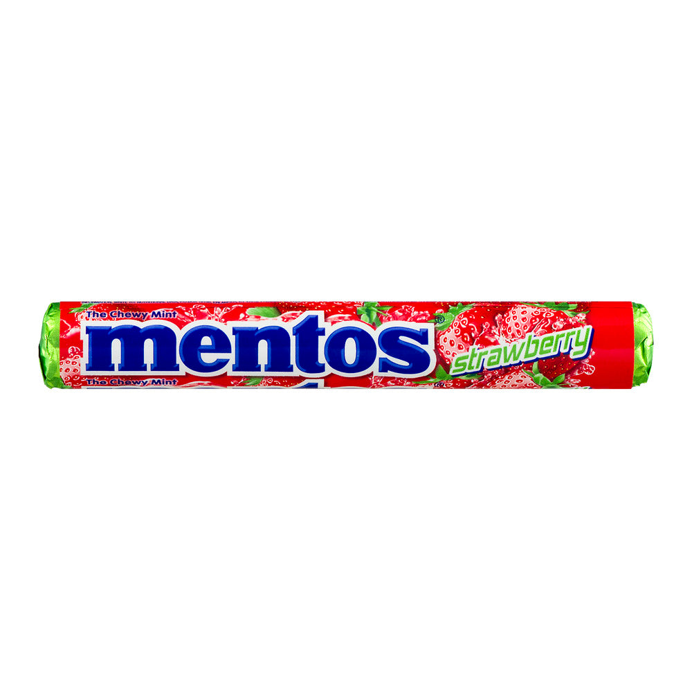 Mentos Chewy Strawberry Mint Candy Roll