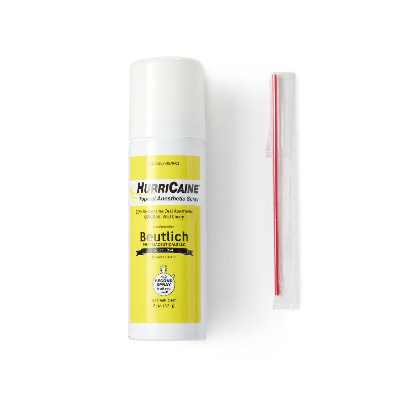 Beutlich Inc HurriCaine Wild Cherry Topical Benzocaine 20% Oral Anesthetic Spray 2 Oz