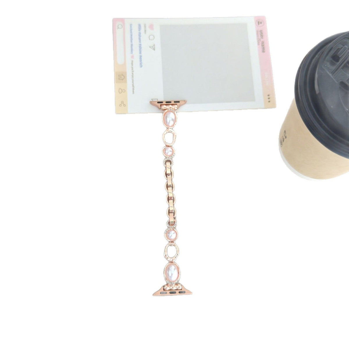 Suitable For IWatch S11 Generation Iwatch109876SE Pearl Diamond ChainStrap Xiaomi 9pro For Women
