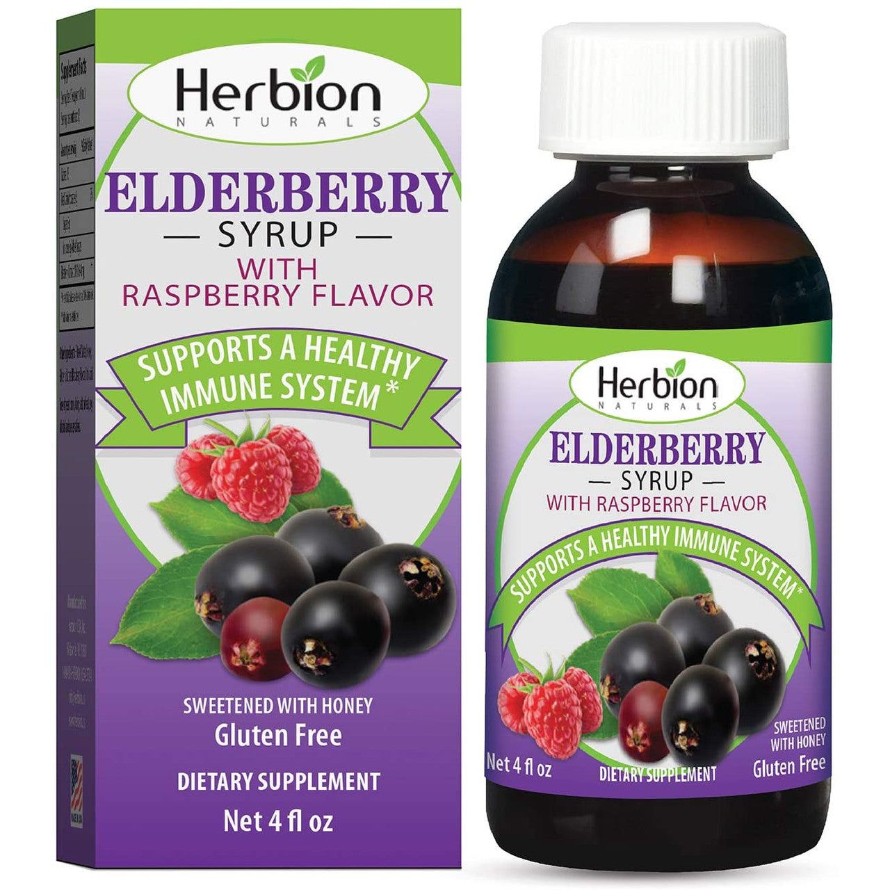 Herbion Naturals® Elderberry Syrup with Raspberry Flavor, 4 oz