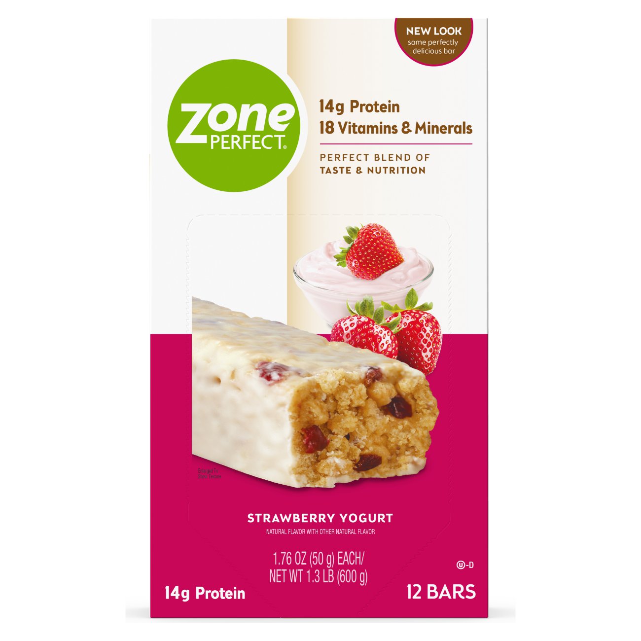 Zoneperfect Protein Bars, 18 Vitamins & Minerals, 14g Protein, Nutritious Snack Bar, Strawberry Yogurt, 36 Bars ( Discontinued )