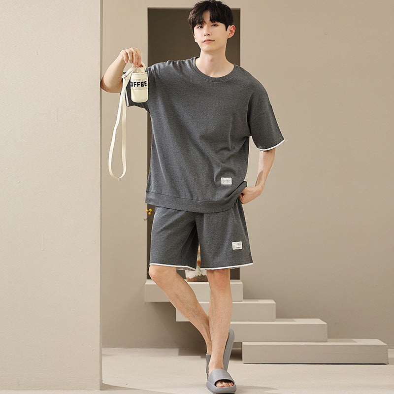 Men's Soft Short Sleeve 2 Casual Plus Size Pajamas Suit
