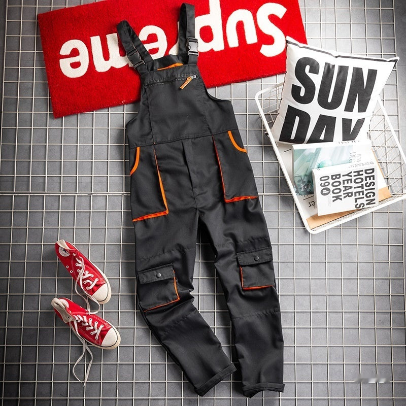 Retro Casual Workwear Overalls For Men Hip-hop Dungarees Work Clothes