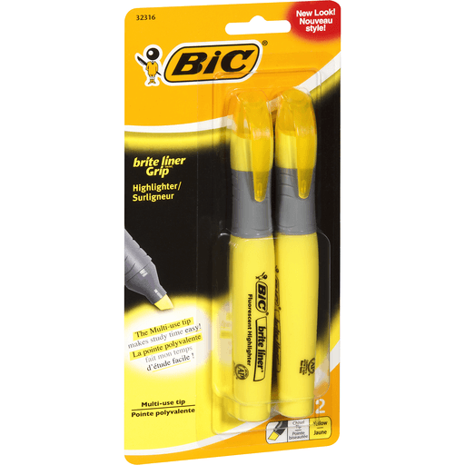 BiC Brite Liner Grip Multi-Use Tip Highlighter