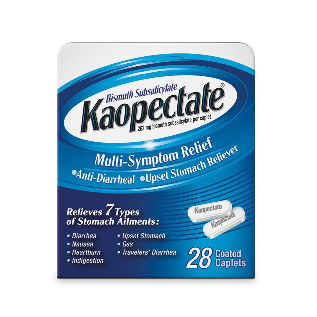 Dulcolax Kaopectate Anti-Diarrheal/Upset Stomach Reliever, 262 Mg, Multi-Symptom Relief, Coated Caplets