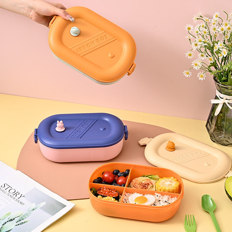 Microwaveable sealed lunch box food grade compartment portable lunch box