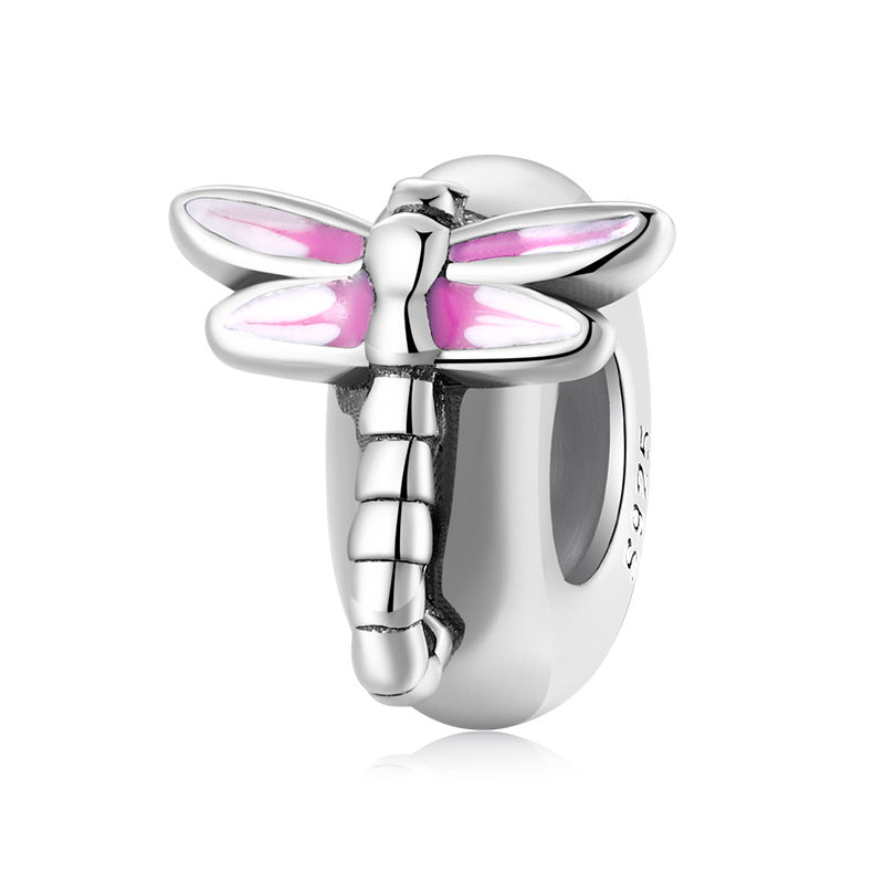 S925 Sterling Silver Beads Cute Insect Series Jewelry Plug Spacer Beads DIY Accessories Beads Enamel Color Silver Jewelry