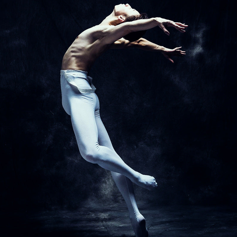 Dance Men's Ballet Leotard Practice Suit High-waist Suspender Tights Nylon