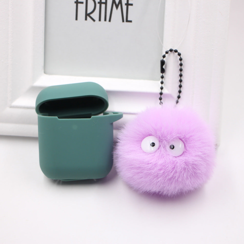Spirited Away Dust Elf briquettes keychain pendant plush round student bag key pendant gift
