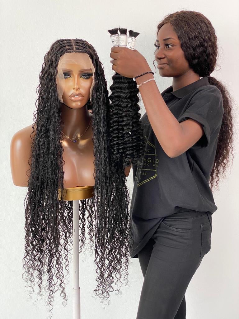 Bohemian humanhair Knotless-Ready to ship (Tara)