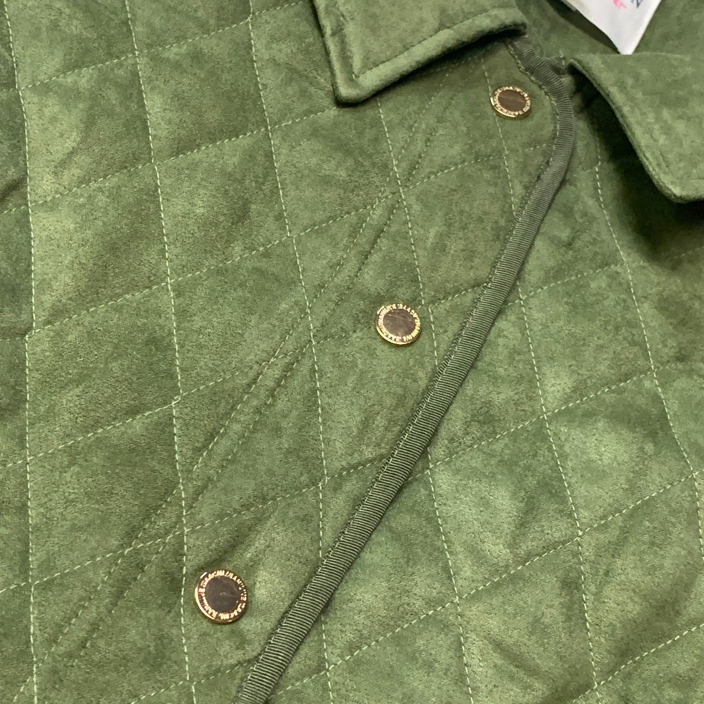 BRIDGE HAMPTON ISSAC MIZRAHI LIVE! Faux Suede Coat Full Snap Up Basil Size 2X