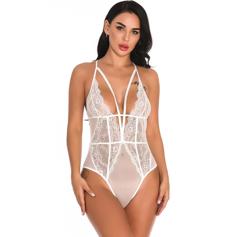 Women's Lace Mesh Sexy Sleepwear Jumpsuit