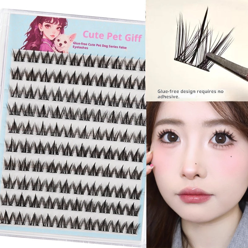 Glue-free Dog-style False Eyelashes Round-eye False Eyelashes