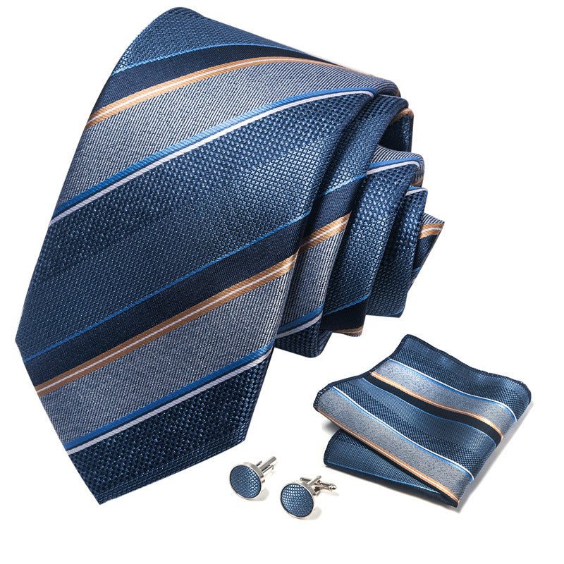 Men's Creative All-match Business Formal Wear Tie Scarf Cuff Buckle Set