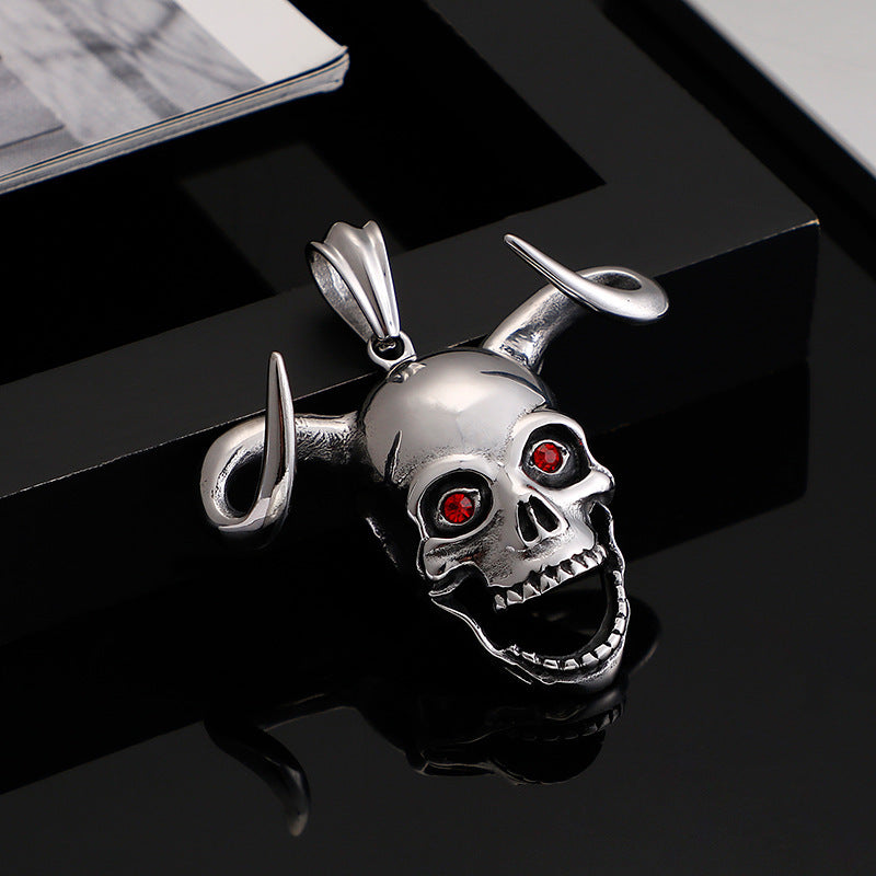 Horn Ghost Head Domineering Necklace