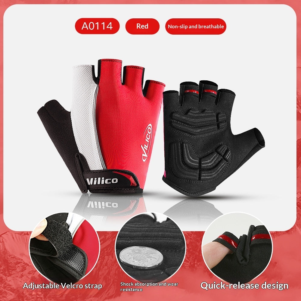 Breathable Anti-slip Unisex Road Bike Half-finger Gloves