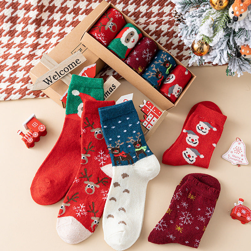 Christmas-style Japanese Deer Socks For Women