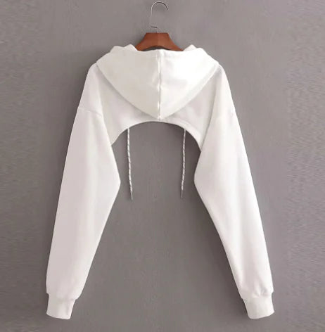 Style Loft Collection Cropped Hooded Long Sleeve Sweatshirt